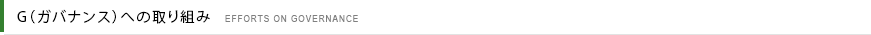 G（ガバナンス）への取り組み